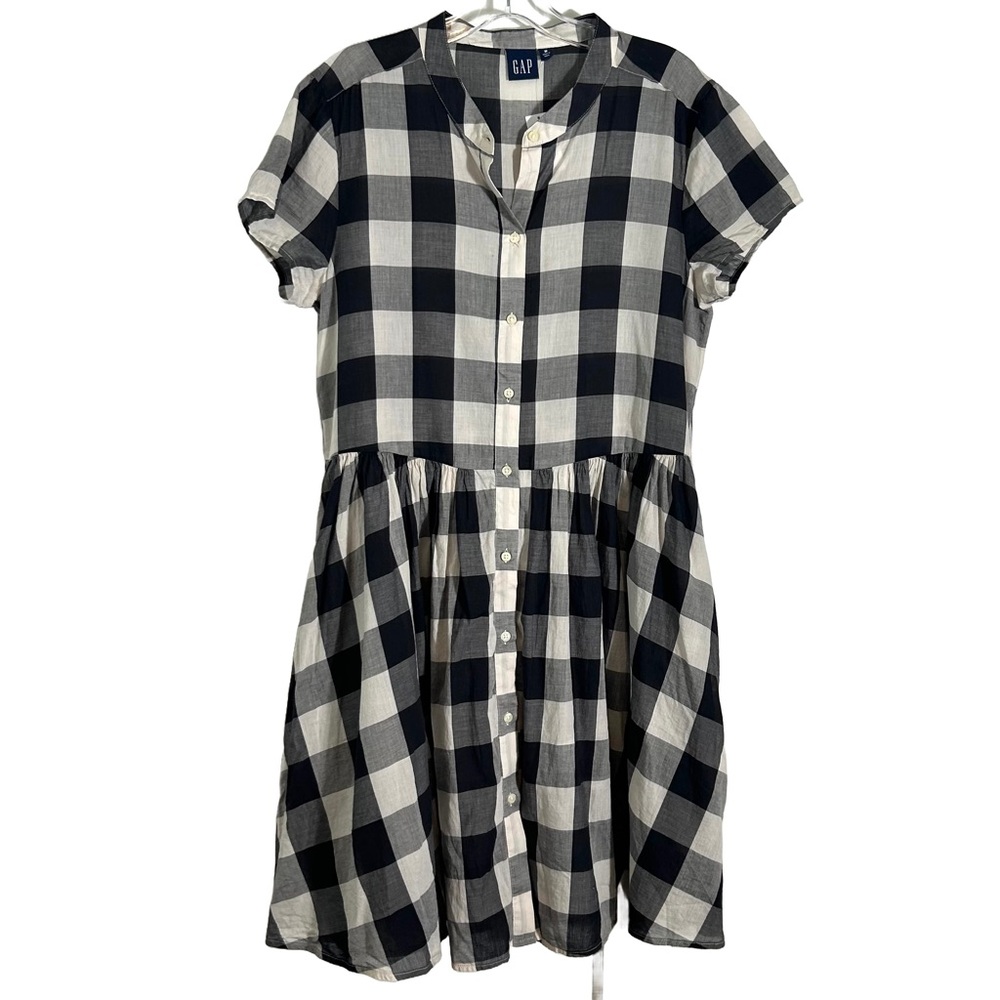 NWT Gap Women's Black/White Check Shirt Dress in Size M